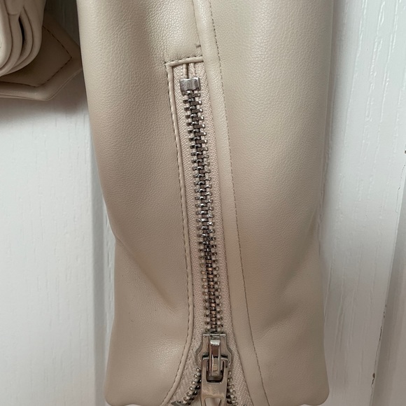 Zara Cream leather jacket - Picture 6 of 7